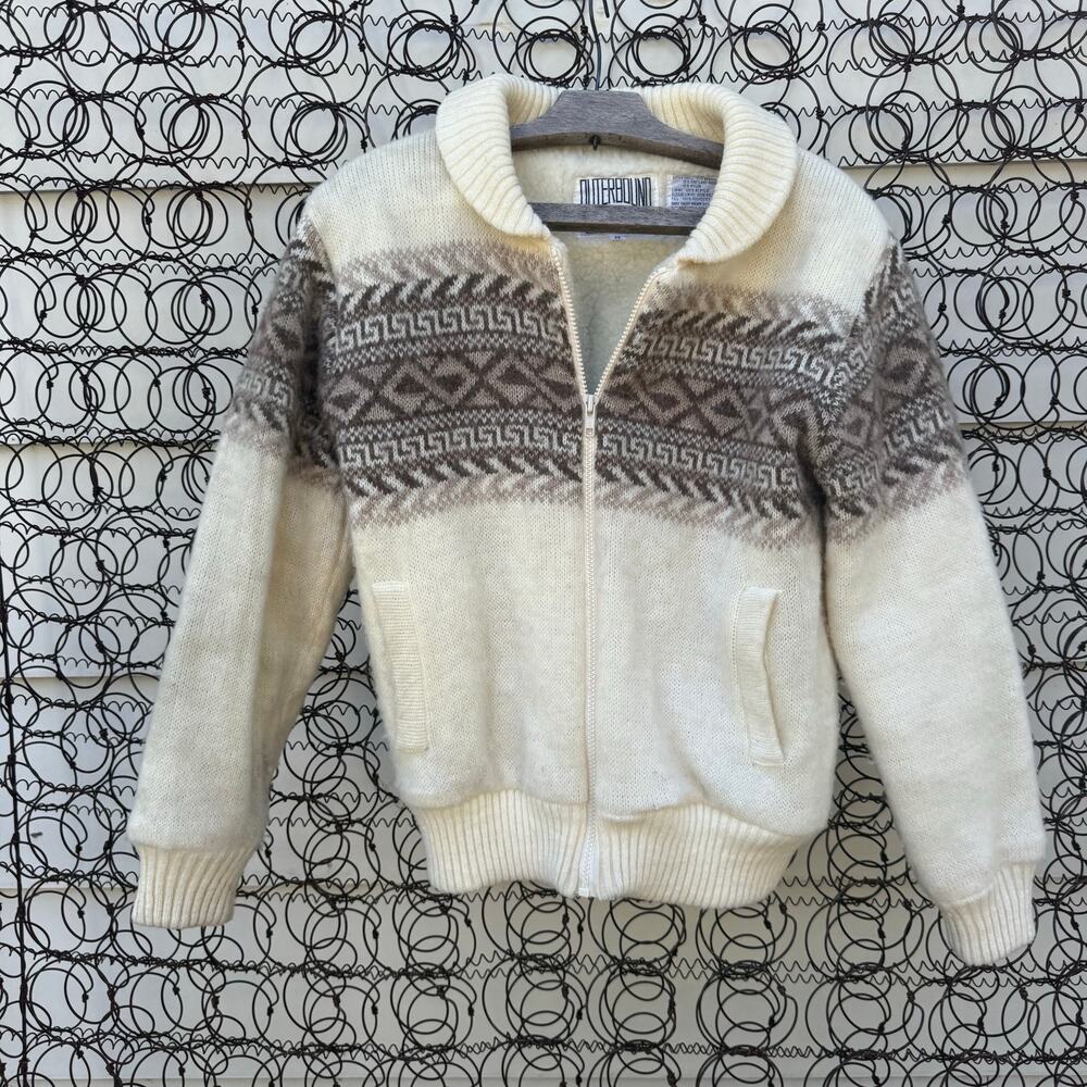 Vintage Outerbound HMS Jacket Boho Fair Isle Sheep Wool Zip Up Jacket MEDIUM
